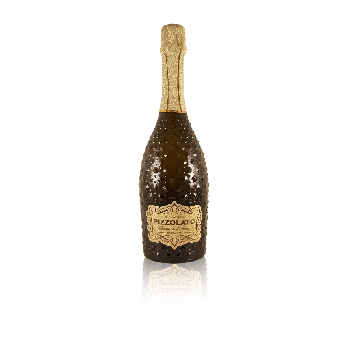 Pizzolato Spumante Bianco Blanc de Blancs extra dry Glitzerflasche
