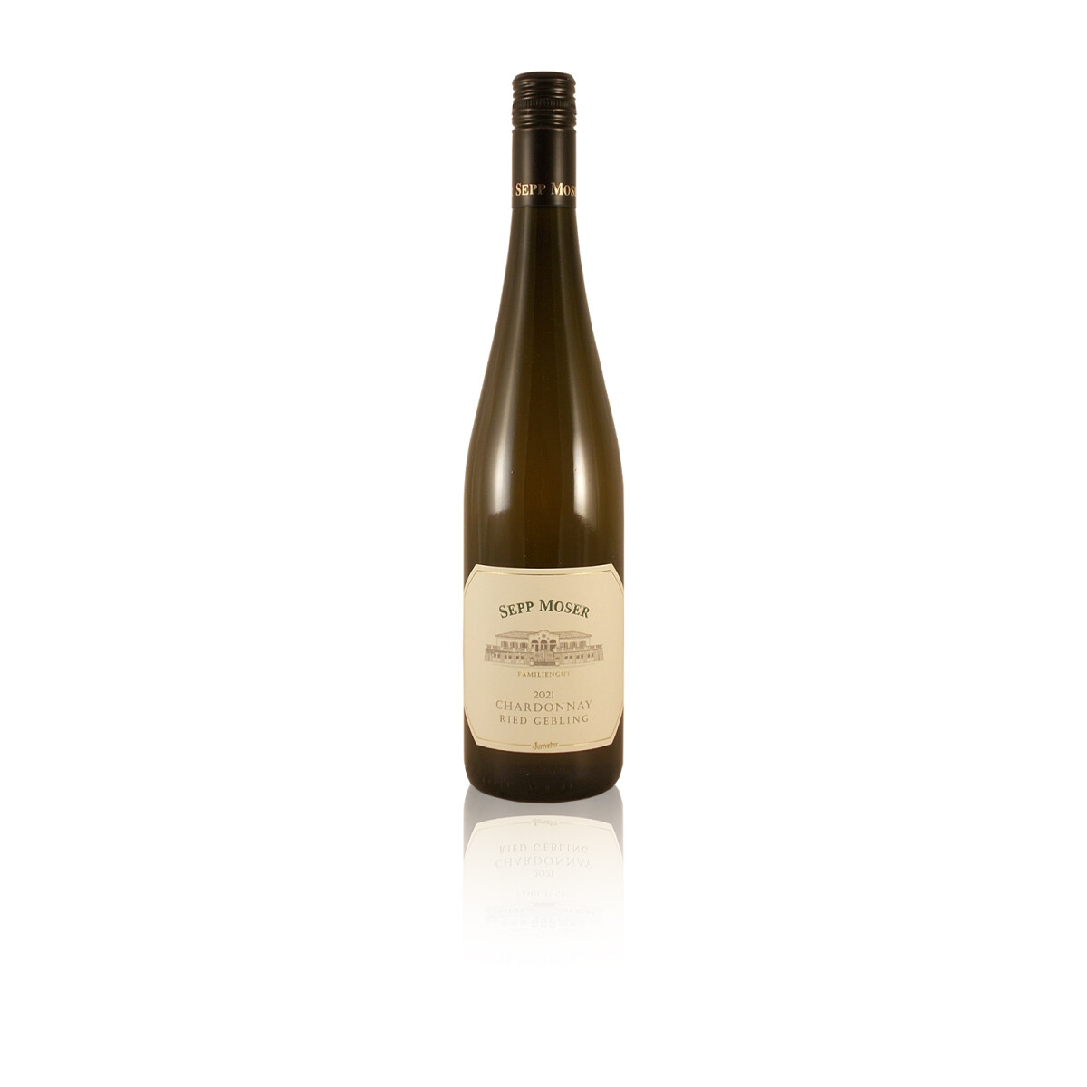 Flasche Schlegelform Sepp Moser Kremstal Chardonnay Lage Gebling Premier Cru Österreichische Traditionsweingüter Biowein Demeter zertifiziert