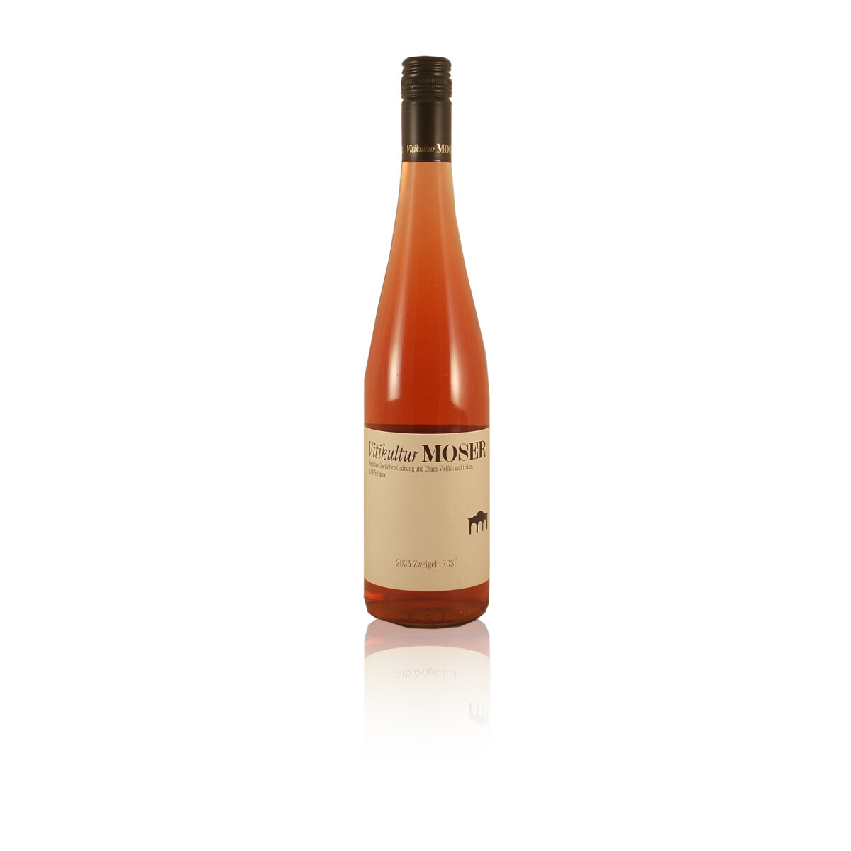 Flaschenbild Sepp Moser Rosé Zweigelt Biowein Demeter zertifiziert Rebsorte Zweigelt Neusiedler See Burgenland Österreich